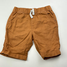 Load image into Gallery viewer, Boys Anko, tan cotton / linen shorts, elasticated, EUC, size 1,  