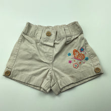 Load image into Gallery viewer, Girls Target, embroidered cotton shorts, elasticated, EUC, size 000,  