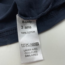 Load image into Gallery viewer, Boys B-Unity, navy cotton t-shirt / top, GUC, size 3,  