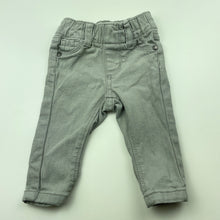 Load image into Gallery viewer, unisex Cotton On, grey stretch denim pants, elasticated, GUC, size 000,  