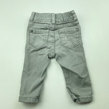 Load image into Gallery viewer, unisex Cotton On, grey stretch denim pants, elasticated, GUC, size 000,  