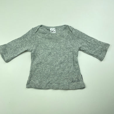 unisex Bonds, grey cotton long sleeve top, GUC, size 000,  