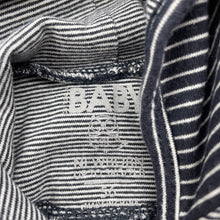 Load image into Gallery viewer, unisex Cotton On, navy stripe stretchy long sleeve hooded top, GUC, size 0000,  