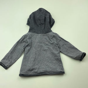 unisex Cotton On, navy stripe stretchy long sleeve hooded top, GUC, size 0000,  