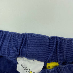 unisex TheKidStore, blue stretch cotton shorts, elasticated, FUC, size 000,  
