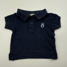 Load image into Gallery viewer, Boys Cotton On, navy cotton polo shirt top, GUC, size 000,  