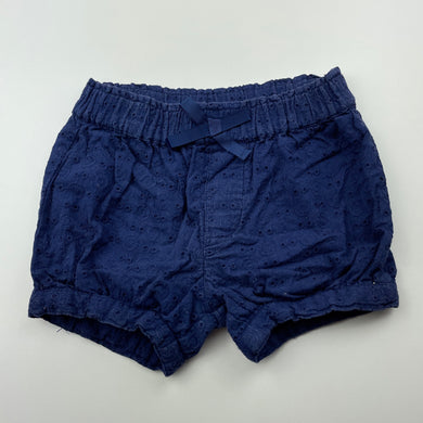Girls Dymples, lined broderie cotton shorts, elasticated, GUC, size 0,  