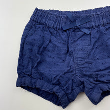 Load image into Gallery viewer, Girls Dymples, lined broderie cotton shorts, elasticated, GUC, size 0,  