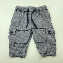 Load image into Gallery viewer, Boys Cotton On, navy stripe cotton pants, elasticated, GUC, size 000,  