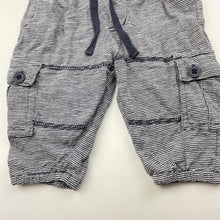 Load image into Gallery viewer, Boys Cotton On, navy stripe cotton pants, elasticated, GUC, size 000,  