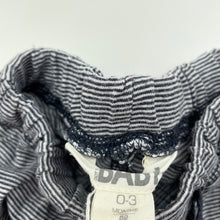 Load image into Gallery viewer, Boys Cotton On, navy stripe cotton pants, elasticated, GUC, size 000,  