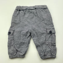 Load image into Gallery viewer, Boys Cotton On, navy stripe cotton pants, elasticated, GUC, size 000,  