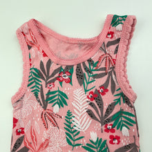 Load image into Gallery viewer, Girls Big Softies, pink floral cotton singlet top, EUC, size 00,  