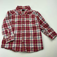 Load image into Gallery viewer, Boys Mini Minors, checked cotton long sleeve shirt, poppers, EUC, size 2,  