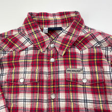 Load image into Gallery viewer, Boys Mini Minors, checked cotton long sleeve shirt, poppers, EUC, size 2,  