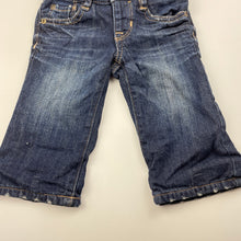 Load image into Gallery viewer, Boys GAP, lined blue denim pants, elasticated, EUC, size 00,  