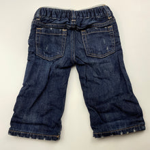 Load image into Gallery viewer, Boys GAP, lined blue denim pants, elasticated, EUC, size 00,  