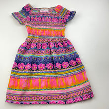 Load image into Gallery viewer, Girls Mango, colourful lightweight party dress, GUC, size 1, L: 45cm