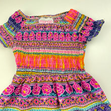 Load image into Gallery viewer, Girls Mango, colourful lightweight party dress, GUC, size 1, L: 45cm