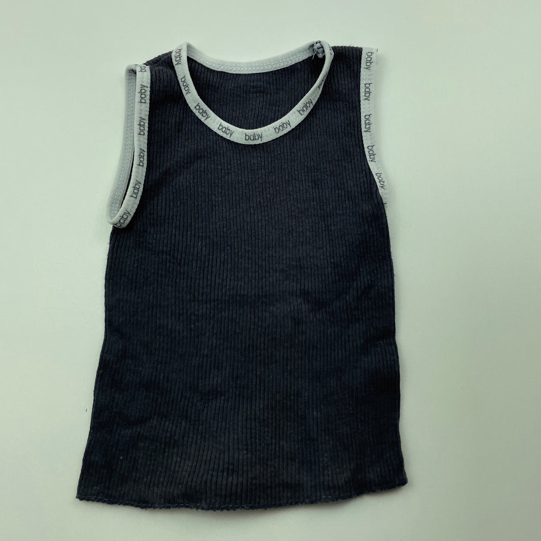 unisex Tiny Little Wonders, ribbed cotton singlet top, FUC, size 0000,  