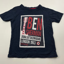 Load image into Gallery viewer, Boys Ben Sherman, navy cotton t-shirt / top, GUC, size 2-3,  