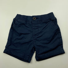 Load image into Gallery viewer, Boys Target, navy stretch cotton shorts, elasticated, EUC, size 00,  