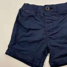 Load image into Gallery viewer, Boys Target, navy stretch cotton shorts, elasticated, EUC, size 00,  