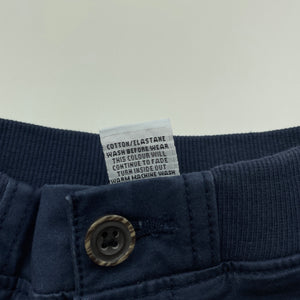 Boys Target, navy stretch cotton shorts, elasticated, EUC, size 00,  