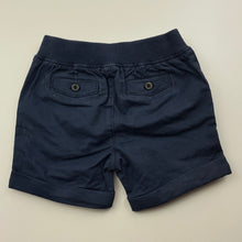 Load image into Gallery viewer, Boys Target, navy stretch cotton shorts, elasticated, EUC, size 00,  