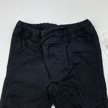 Load image into Gallery viewer, Boys Dymples, black cotton chino pants, elasticated, NEW, size 1,  