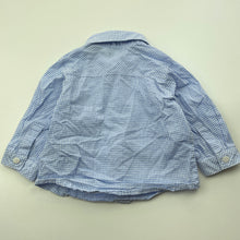 Load image into Gallery viewer, Boys Bebe by Minihaha, checked lightweight cotton long sleeve shirt, EUC, size 6 months,  