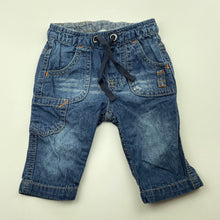 Load image into Gallery viewer, Boys Jack &amp; Milly, blue cotton casual pants, elasticated, GUC, size 000,  