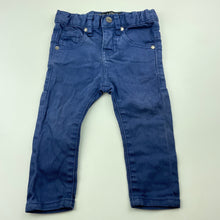Load image into Gallery viewer, Boys Billabong, blue stretch denim pants, adjustable, GUC, size 0,  