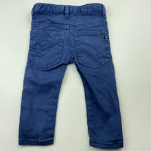 Load image into Gallery viewer, Boys Billabong, blue stretch denim pants, adjustable, GUC, size 0,  