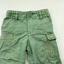 Load image into Gallery viewer, Boys Quiksilver, green cotton cargo pants, adjustable, GUC, size 00,  