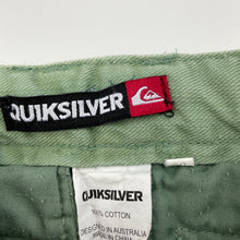 Load image into Gallery viewer, Boys Quiksilver, green cotton cargo pants, adjustable, GUC, size 00,  