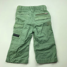 Load image into Gallery viewer, Boys Quiksilver, green cotton cargo pants, adjustable, GUC, size 00,  