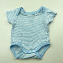 Load image into Gallery viewer, unisex Baby Berry, blue stripe cotton bodysuit / romper, EUC, size 0000,  
