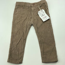 Load image into Gallery viewer, Boys Zara, lightweight corduroy cotton pants, adjustable, NEW, size 1,  