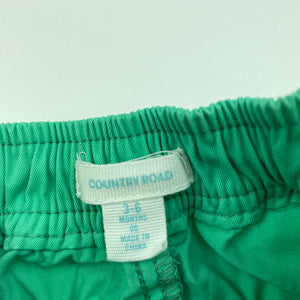 Boys Country Road, green cotton pants, elasticated, EUC, size 00,  