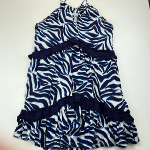 Girls Tilii, cotton lined animal print party dress, GUC, size 14, L: 75cm