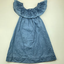 Load image into Gallery viewer, Girls Milkshake, chambray cotton casual dress, GUC, size 4, L: 60cm