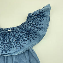 Load image into Gallery viewer, Girls Milkshake, chambray cotton casual dress, GUC, size 4, L: 60cm