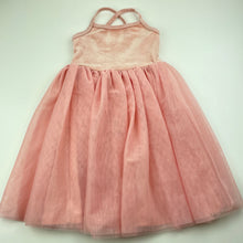 Load image into Gallery viewer, Girls Mango, pink velour &amp; tulle dance / party dress, GUC, size 3, L: 59cm