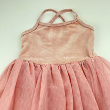 Load image into Gallery viewer, Girls Mango, pink velour &amp; tulle dance / party dress, GUC, size 3, L: 59cm