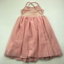 Load image into Gallery viewer, Girls Mango, pink velour &amp; tulle dance / party dress, GUC, size 3, L: 59cm
