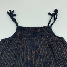 Load image into Gallery viewer, Girls Cotton On, cotton lined metallic stripe summer dress, GUC, size 4, L: 58cm