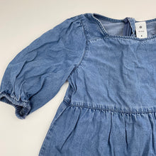 Load image into Gallery viewer, Girls Target, blue lyocell casual dress, GUC, size 5, L: 59cm