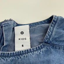 Load image into Gallery viewer, Girls Target, blue lyocell casual dress, GUC, size 5, L: 59cm