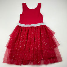 Load image into Gallery viewer, Girls Mango, red &amp; silver tulle party dress, EUC, size 4, L: 57cm
